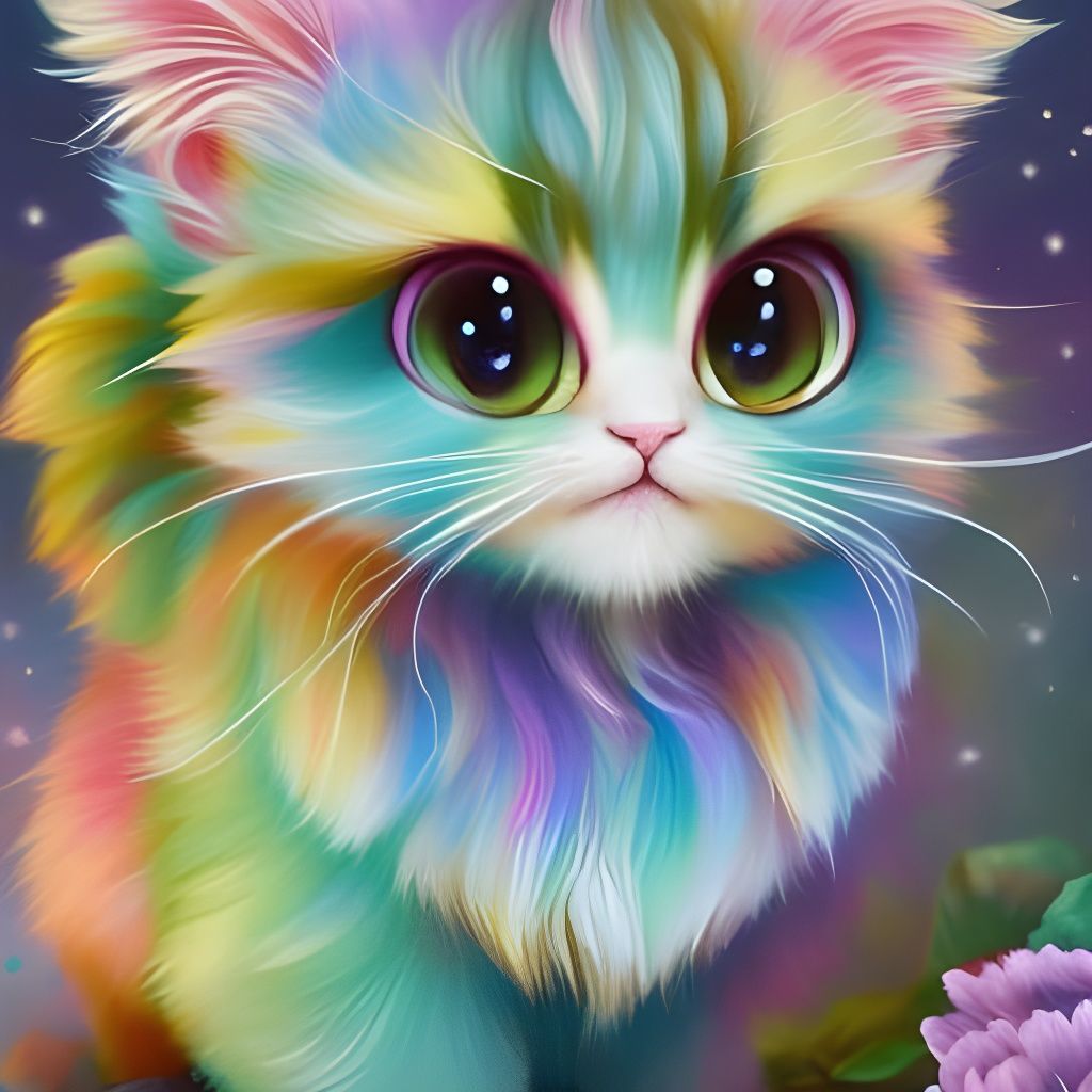 Chibi Kitten Christmas: Polychromatic Candy Art