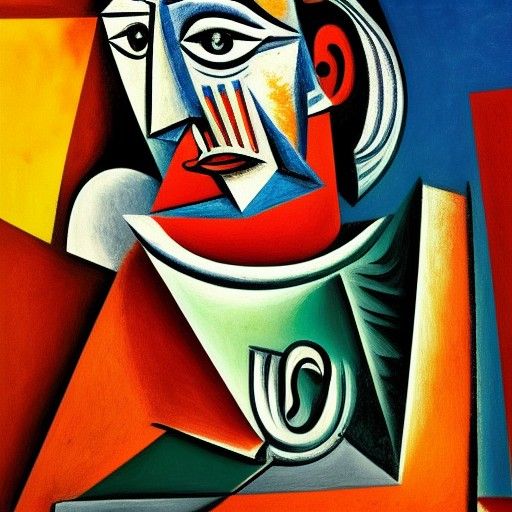 Butcher in Cubist Style, High Definition