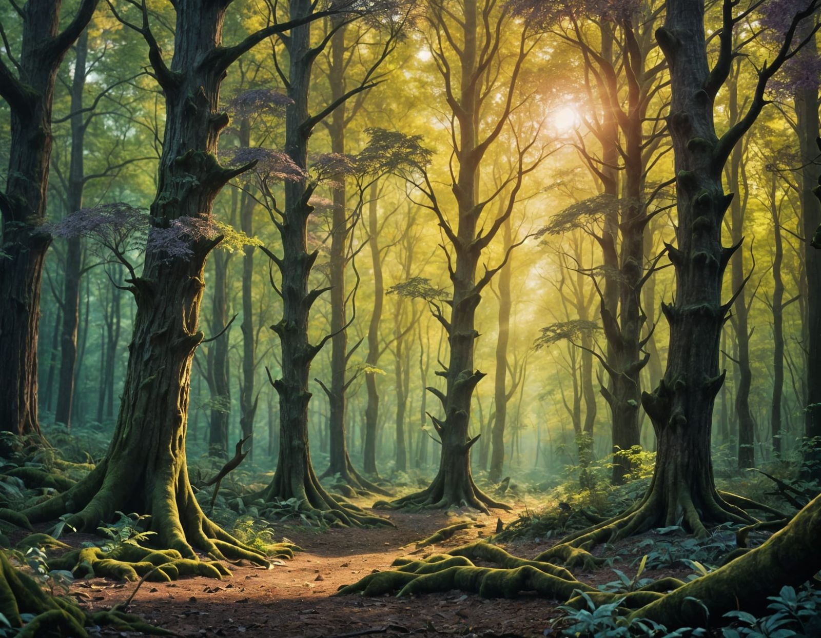 Lush Forest in Pixar Disney 3D Style