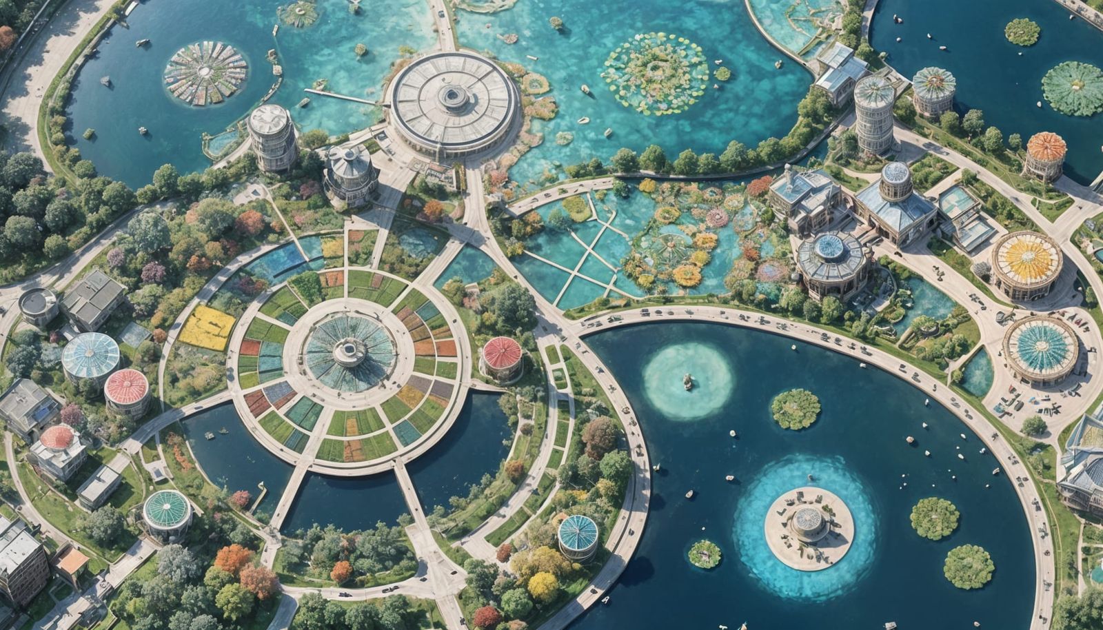 Kaleidoscopic Garden: Bird's Eye View in Murakami Style