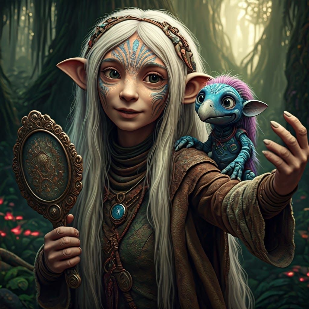 Gelfling Portrait in Lush Forest Setting