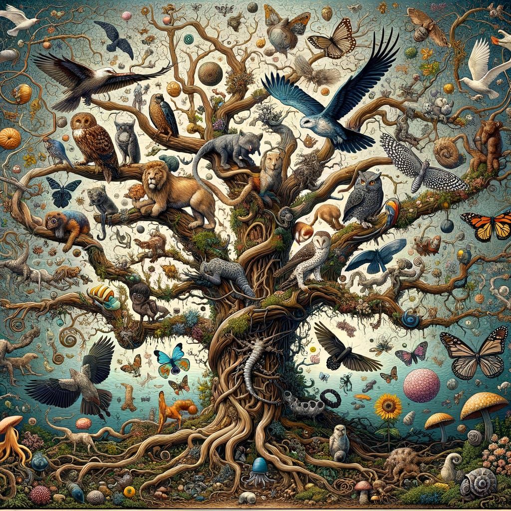 Hyperdetailed Tree of Life Illustration