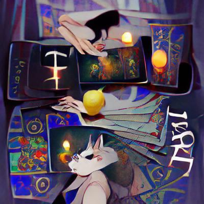 Mystical Tarot Card in Digital Art Style