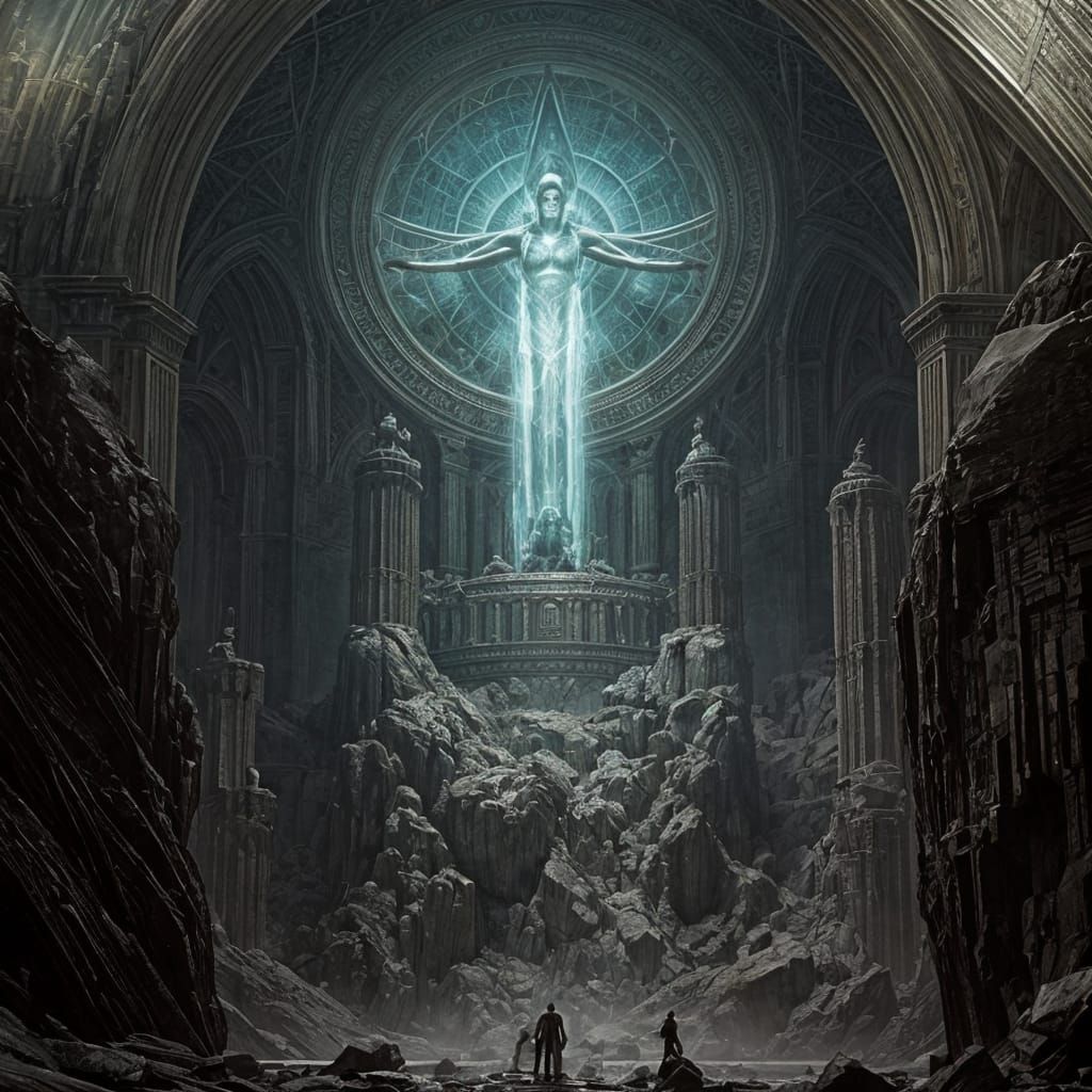 Sinister Temples of Mount Olympus in Astral Cosmic Style