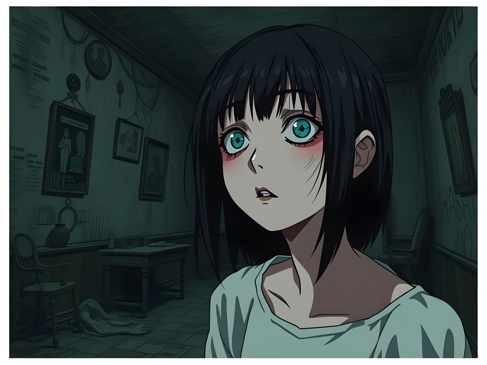 Surreal Woman Haunts Abandoned Anime Landscape