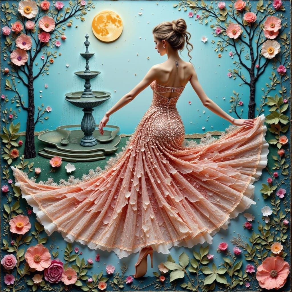 Ethereal Dancer in Rose Gold Sequins Gown