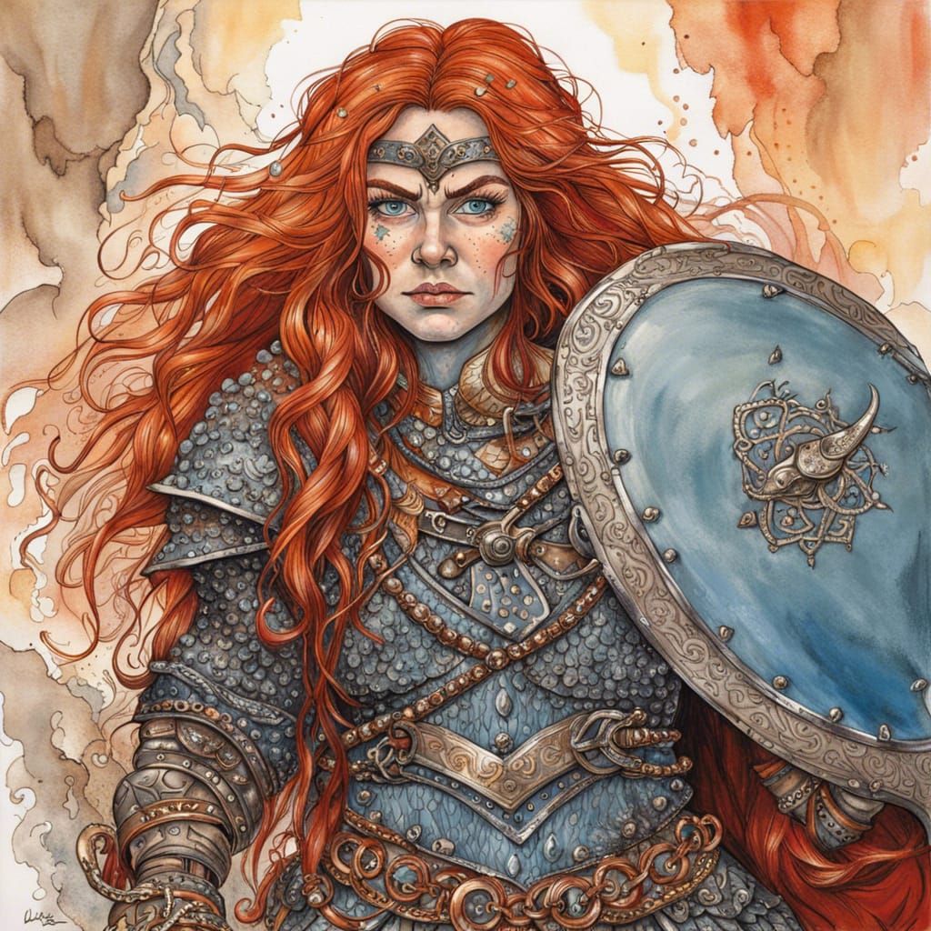 Dwarven Warrior Portrait in Fantasy Style