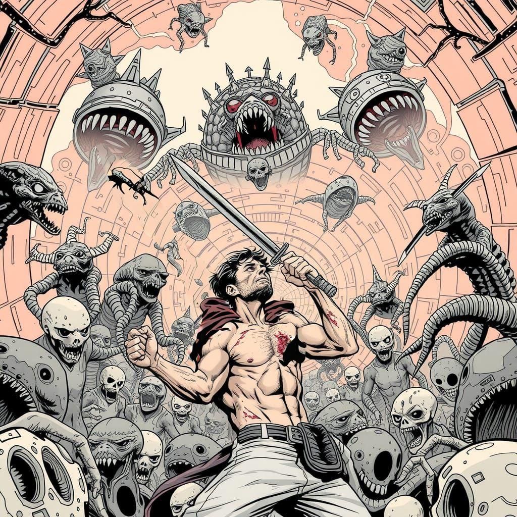 Epic Sci-Fi Horror: Strongman's Fight Through Alien Hell