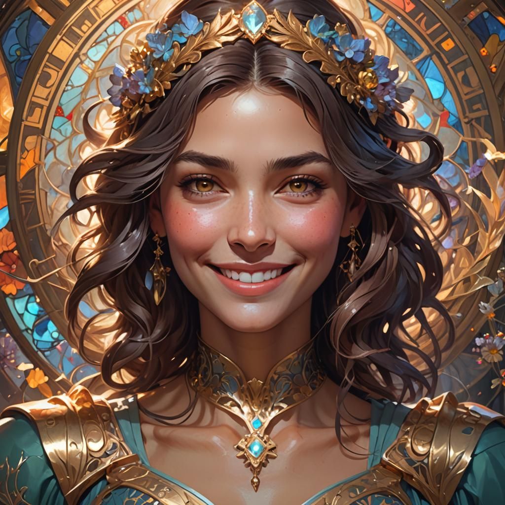 Luminous Woman Portrait in Hyperdetailed Style