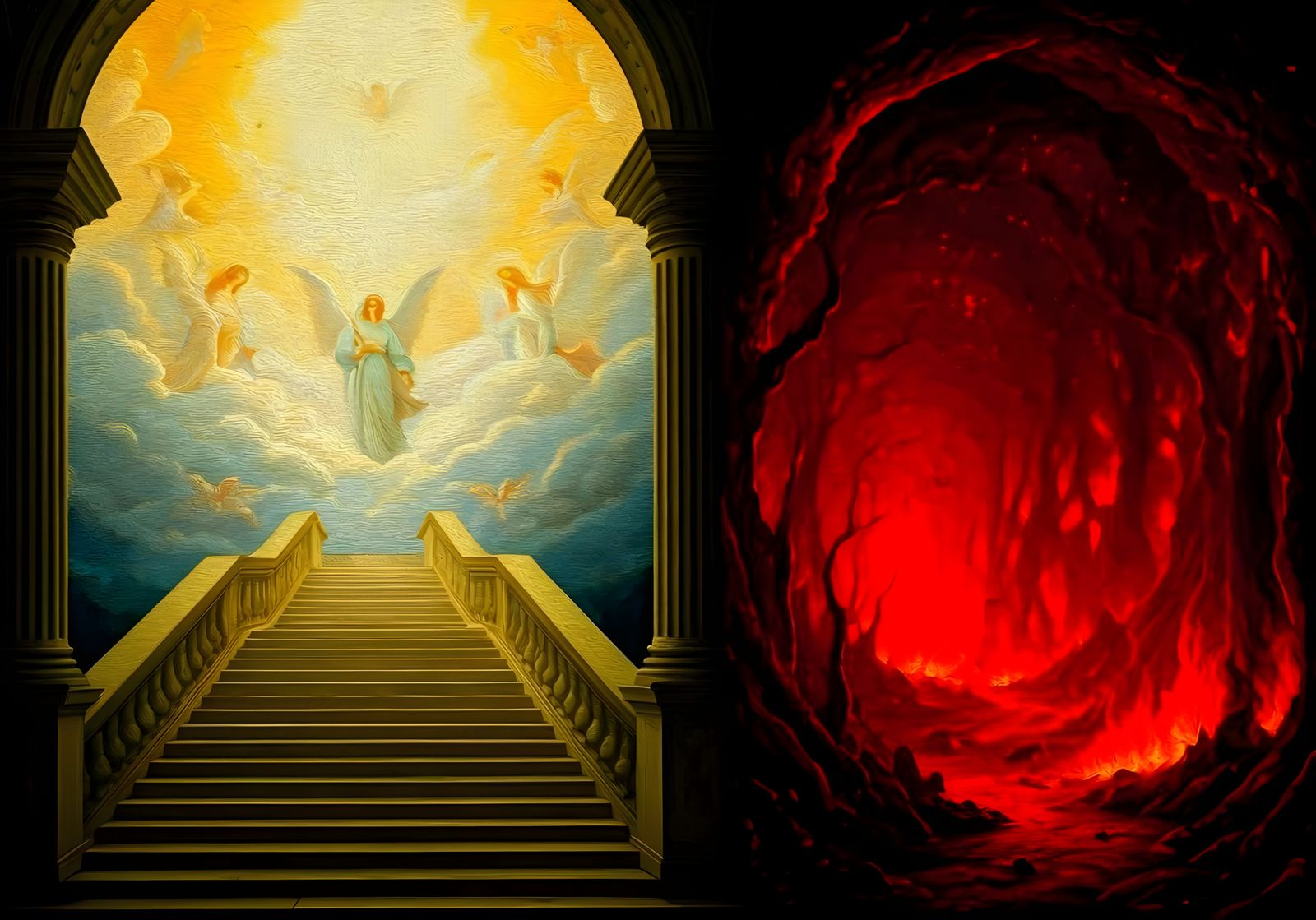 Heaven and Hell in the Styles of Martin and Bosch