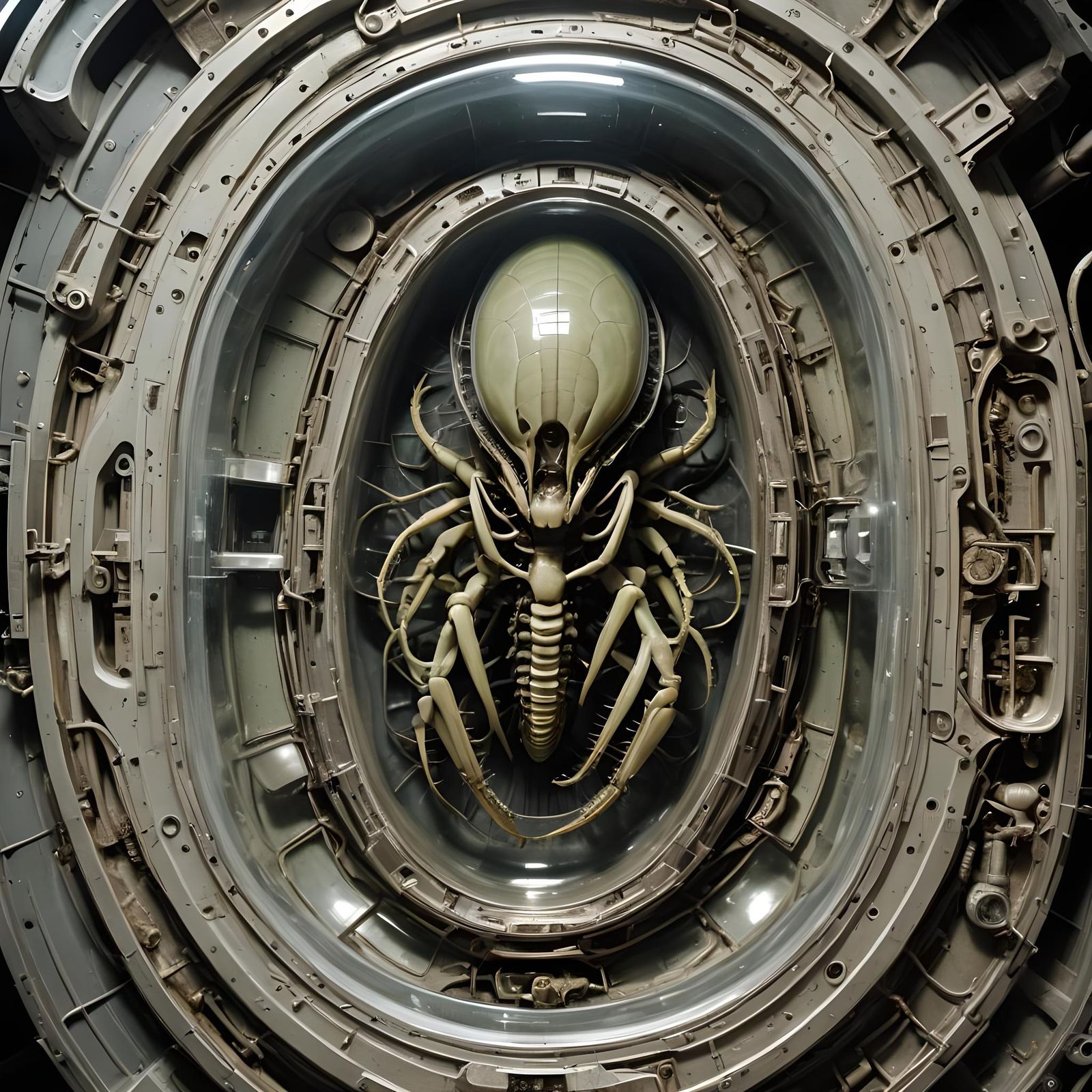 Embryo in Alien Spaceship Hibernation Pod