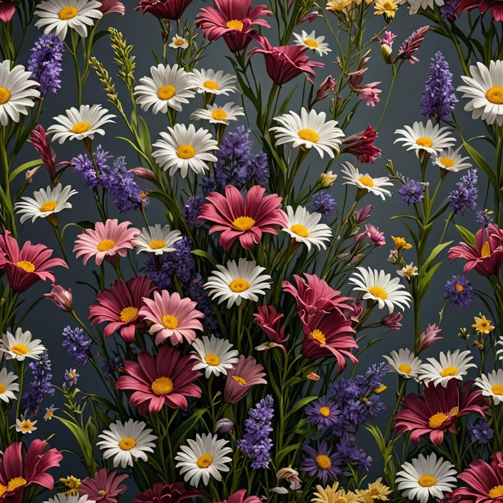 Realistic Floral Bouquet in Detailed Matte Painting