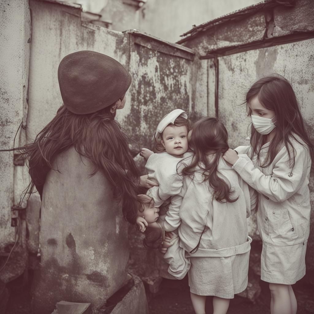 Elegant Woman in Origami Style with Golden Crown