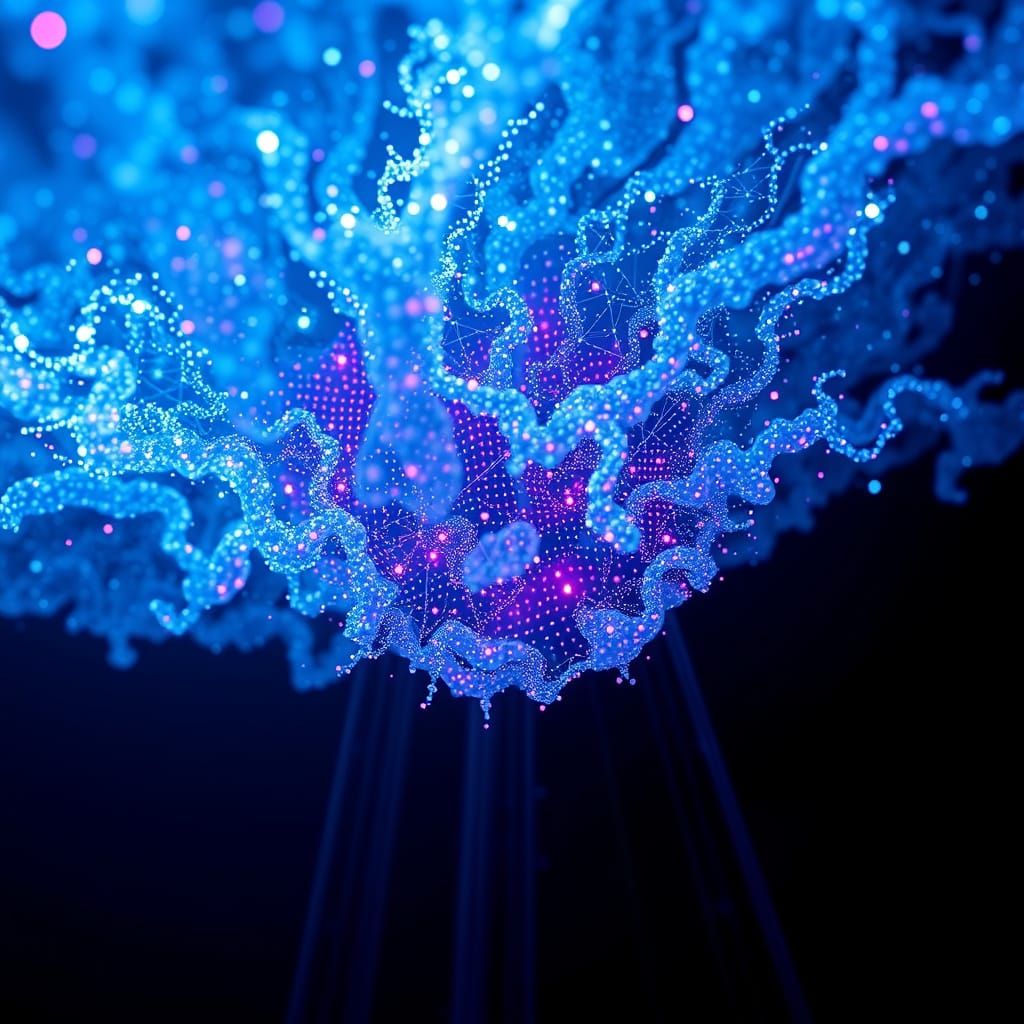 Bioluminescent Data Organism in Evolving Matrix