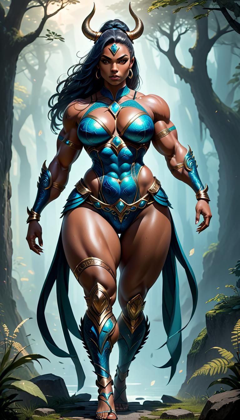 Sensual muscular bodacious beautiful goddess, thick thighs, ...