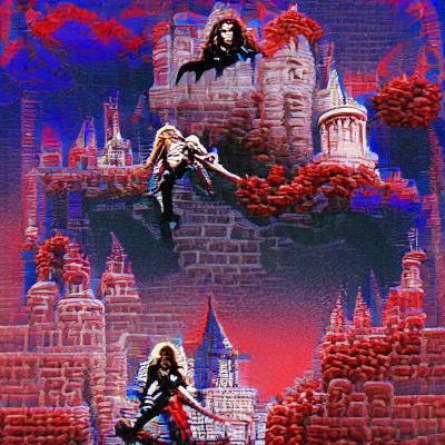 Gothic Castle on Mountain Peak