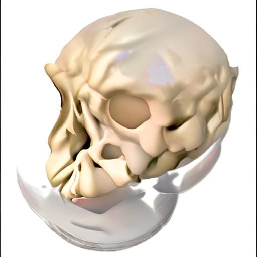 Realistic Human Skull in Iray Rendering