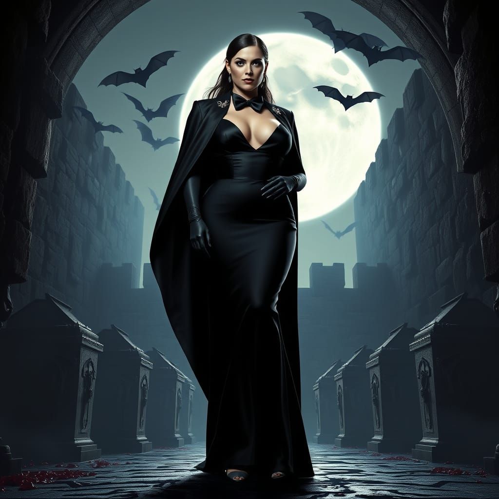 Ethereal Vampire Countess in Midnight Luxury