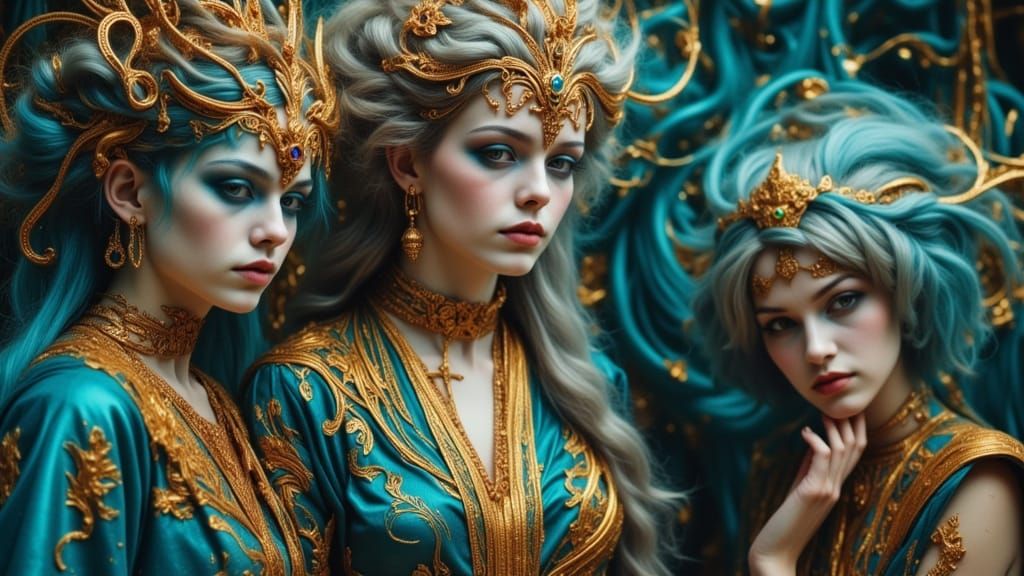 Ethereal Clairvoyants in Electric Mist: Art Nouveau