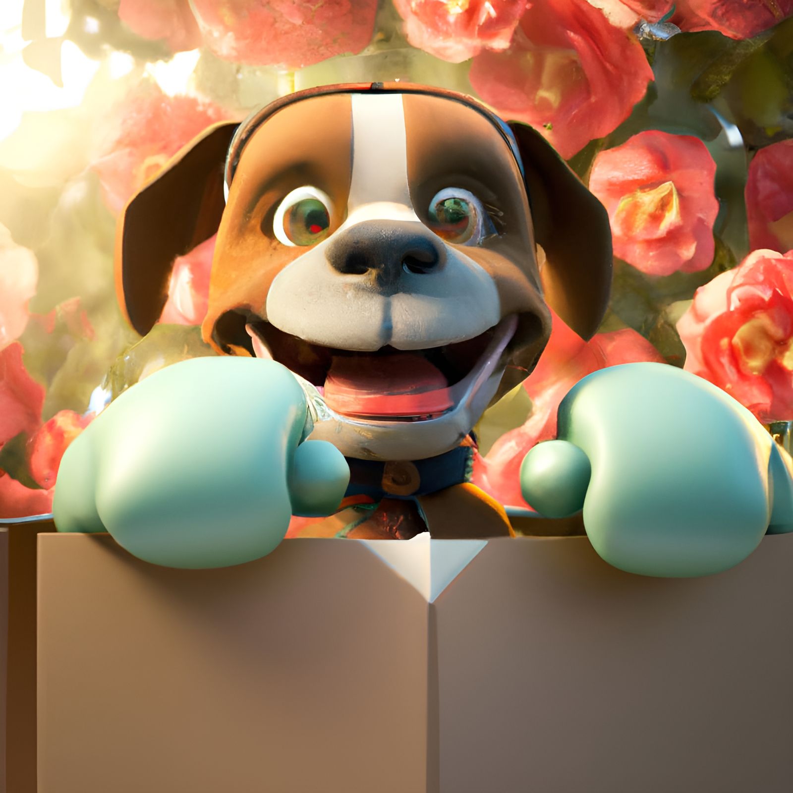 Boxer Dog Ready to Box: 3D Animated Style