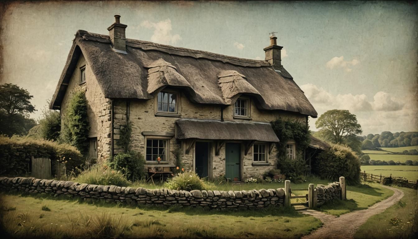 Quaint Cottage in Textured Art Style
