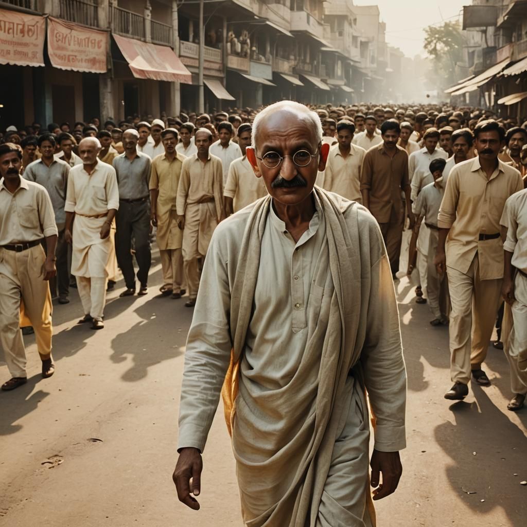 Gandhi's Last Walk: A Vintage Film Noir Moment