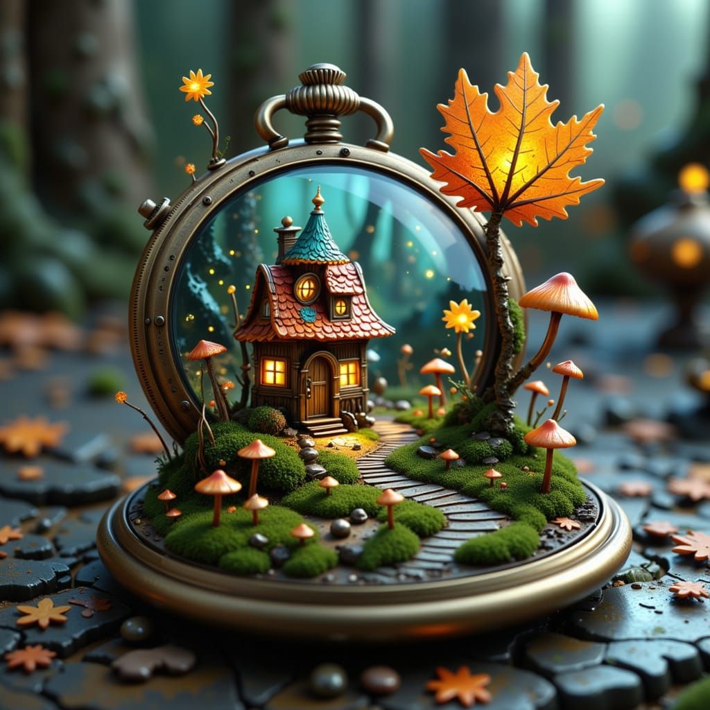 Enchanted Forest Pocket Watch Diorama