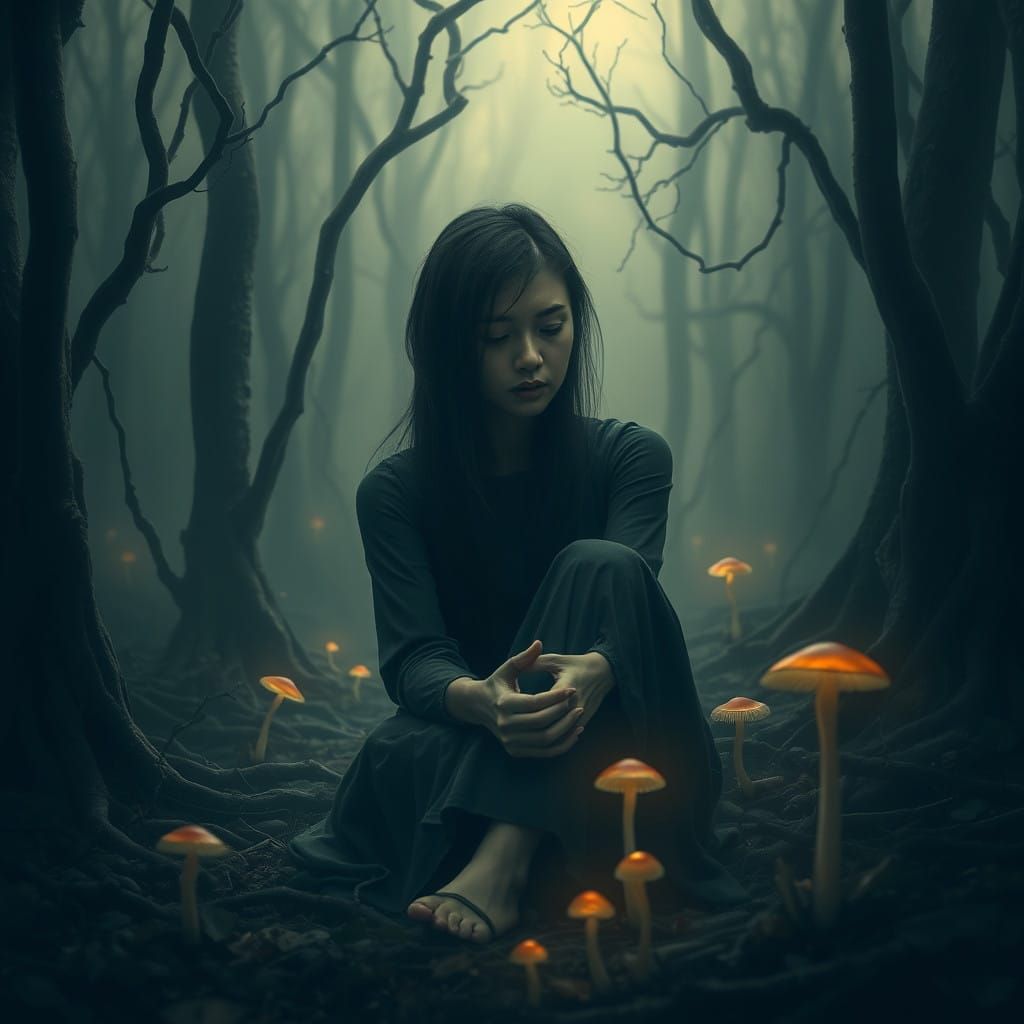 A Woman Suffers Alone in a Haunting, Surreal Forest