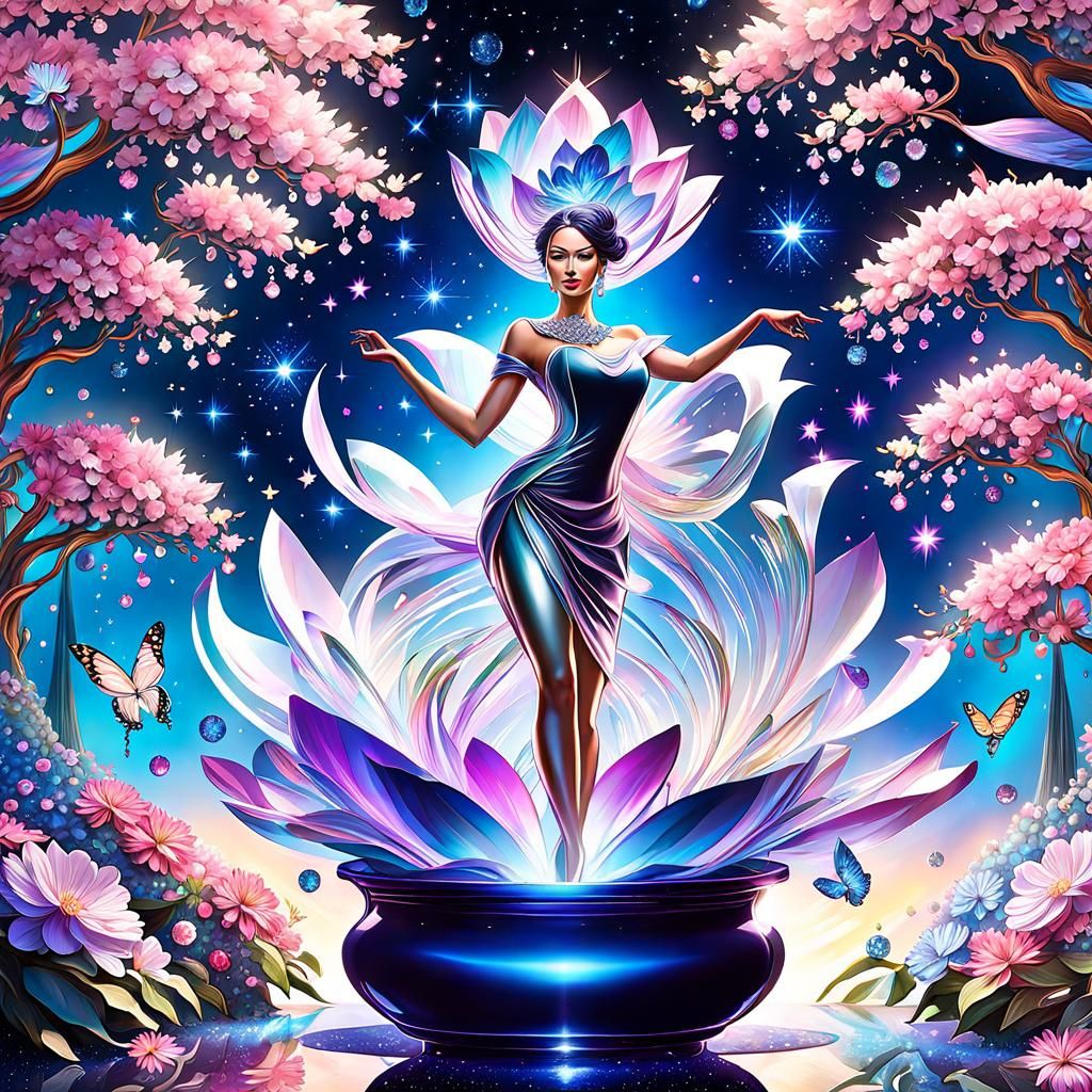 Anthropomorphic Dancing Flower Petals in Surreal Fairytale