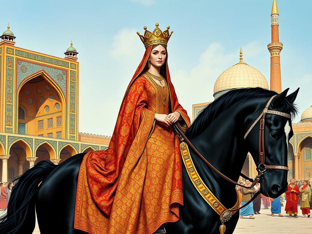 Royal Iranian Queen in Majestic Naqsh-e Jahan Square, Isfaha...