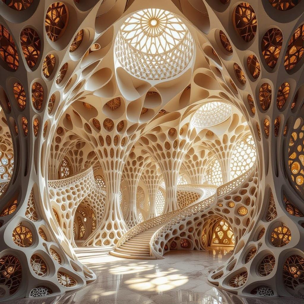 Surreal Fractal Cathedrals in Warm Copper Hues