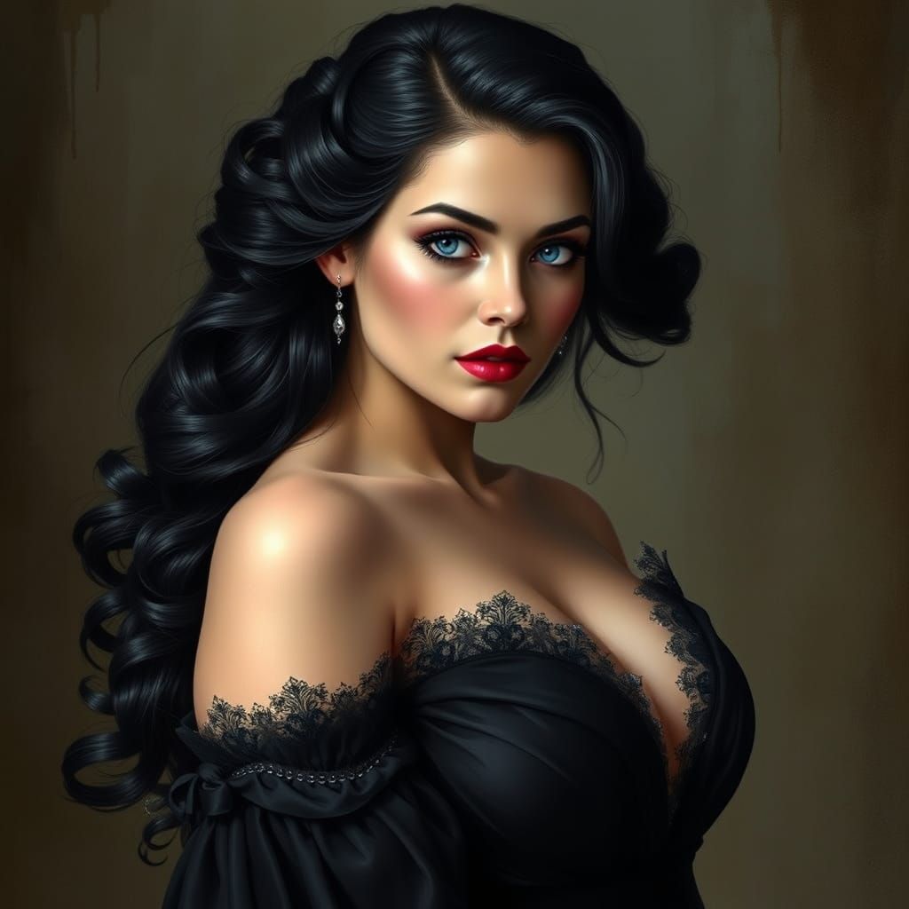 Ethereal Lady in Pre-Raphaelite Style