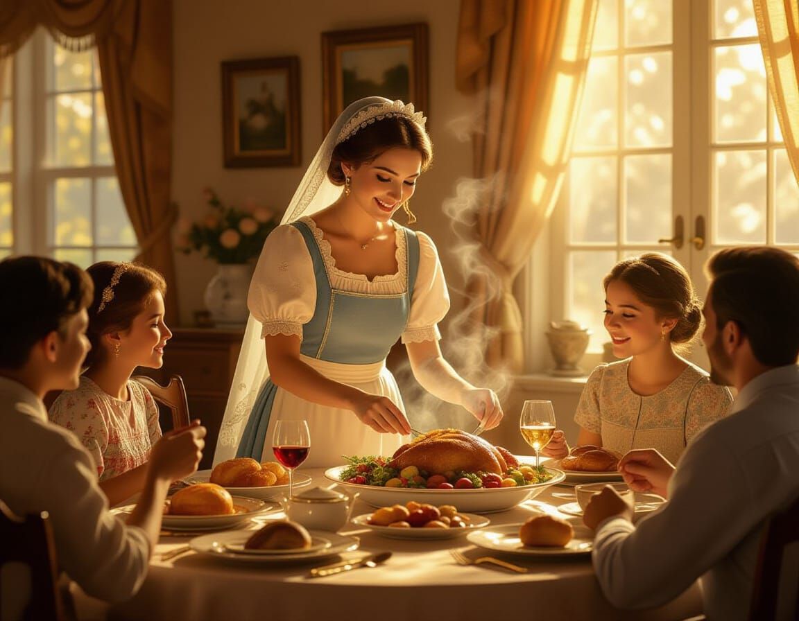 Magical Feast Prepared by Aura-Emanating Worker