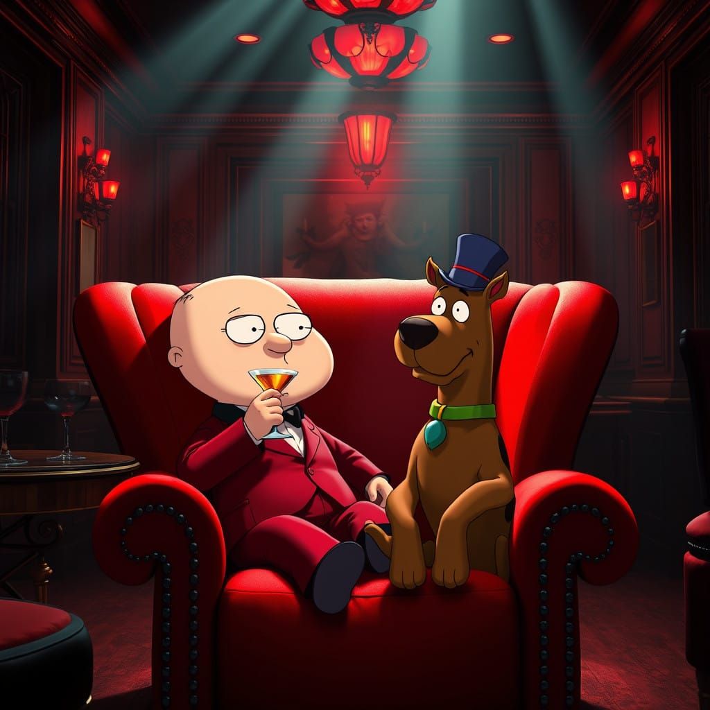 Stewie Griffin Meets Scooby Doo in a Luxurious Gentlemen's C...
