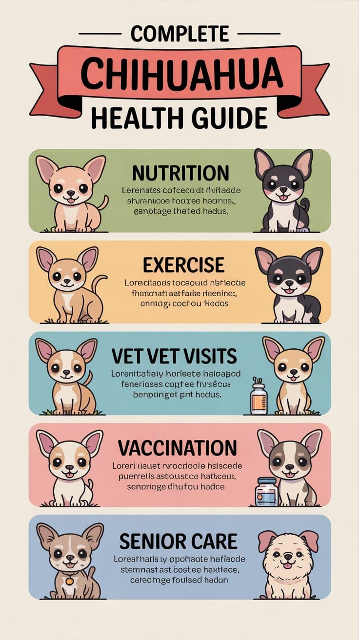 Chihuahua Health Guide: Flat Illustration Infographic