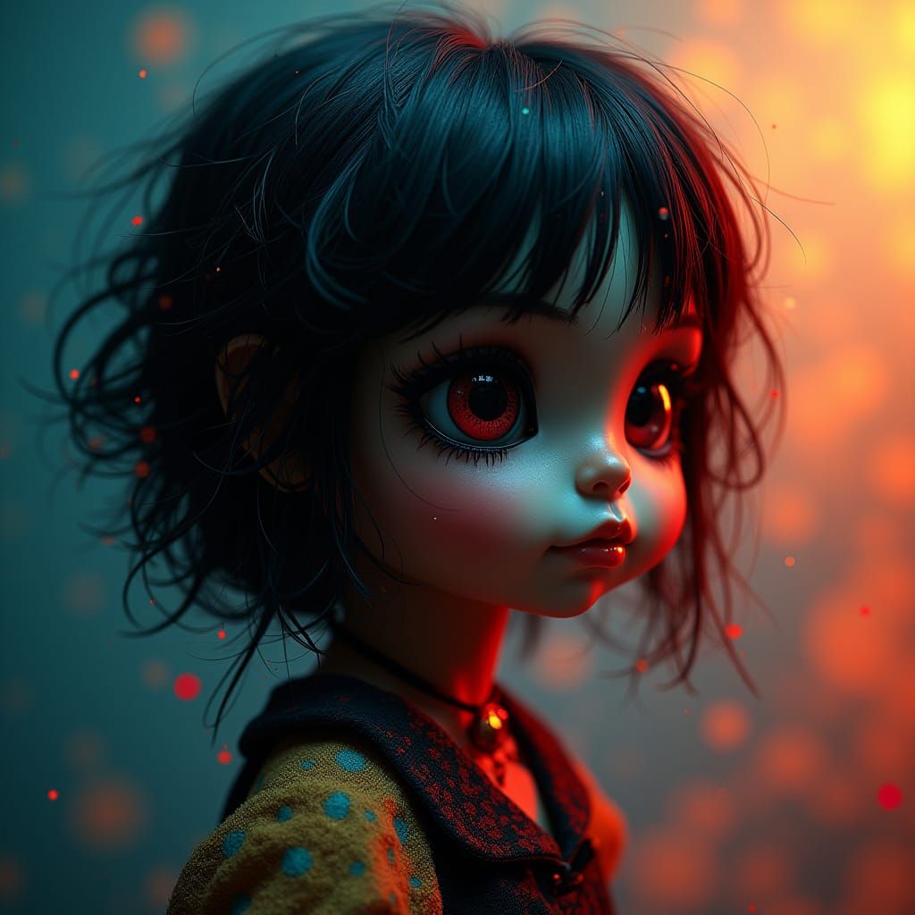 Hyperrealistic Emo Doll in Black Alt Aesthetic