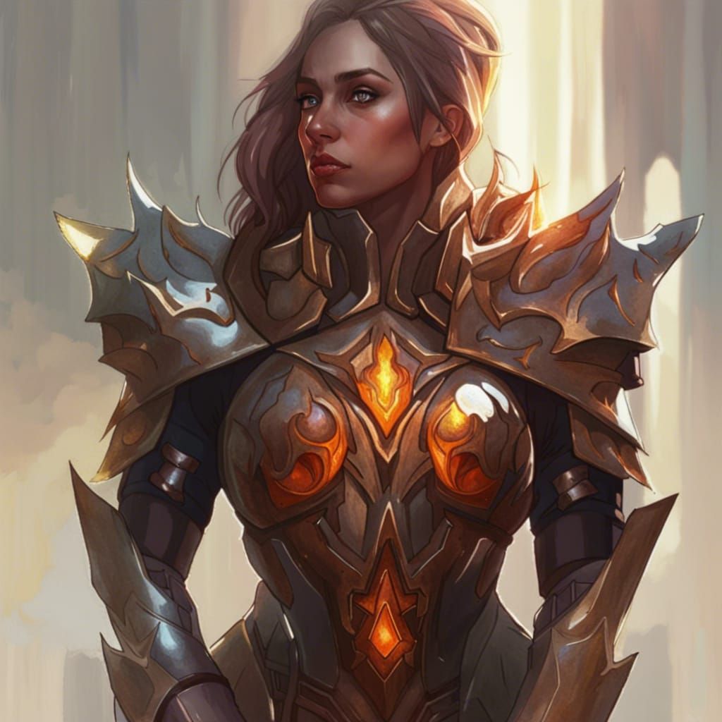 Gothic Royal Guardian in Fire Aura