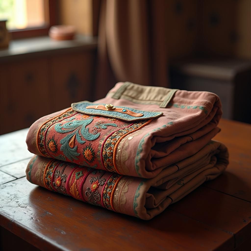 Aladdin Cargo Pants Product Shot with Embroidery