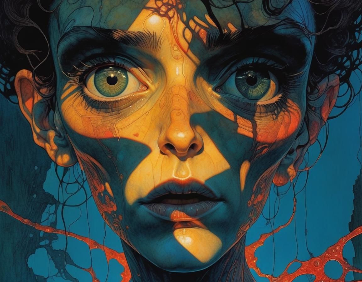 Psychedelic Portrait Inspired by Surrealist Illustrators