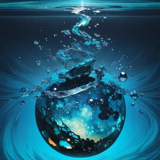 Surrealist Oil Painting: Glass Hexagons and Black Pearls