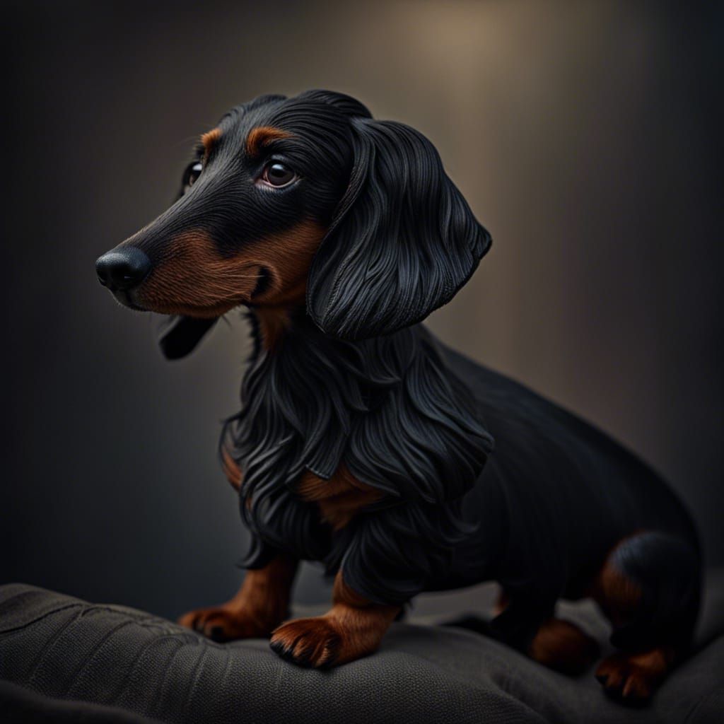 Hyperrealistic Plush Dachshund Dog Toy in HD