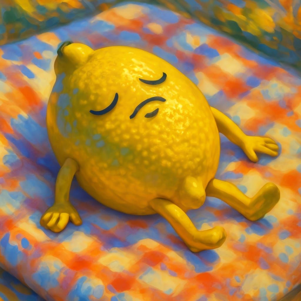 A Lazy Lemon Character with a Face