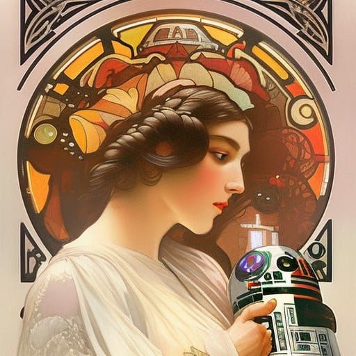 Darth Vader Stamp in Alphonse Mucha Style