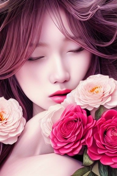 Rose Portrait in Anime Style