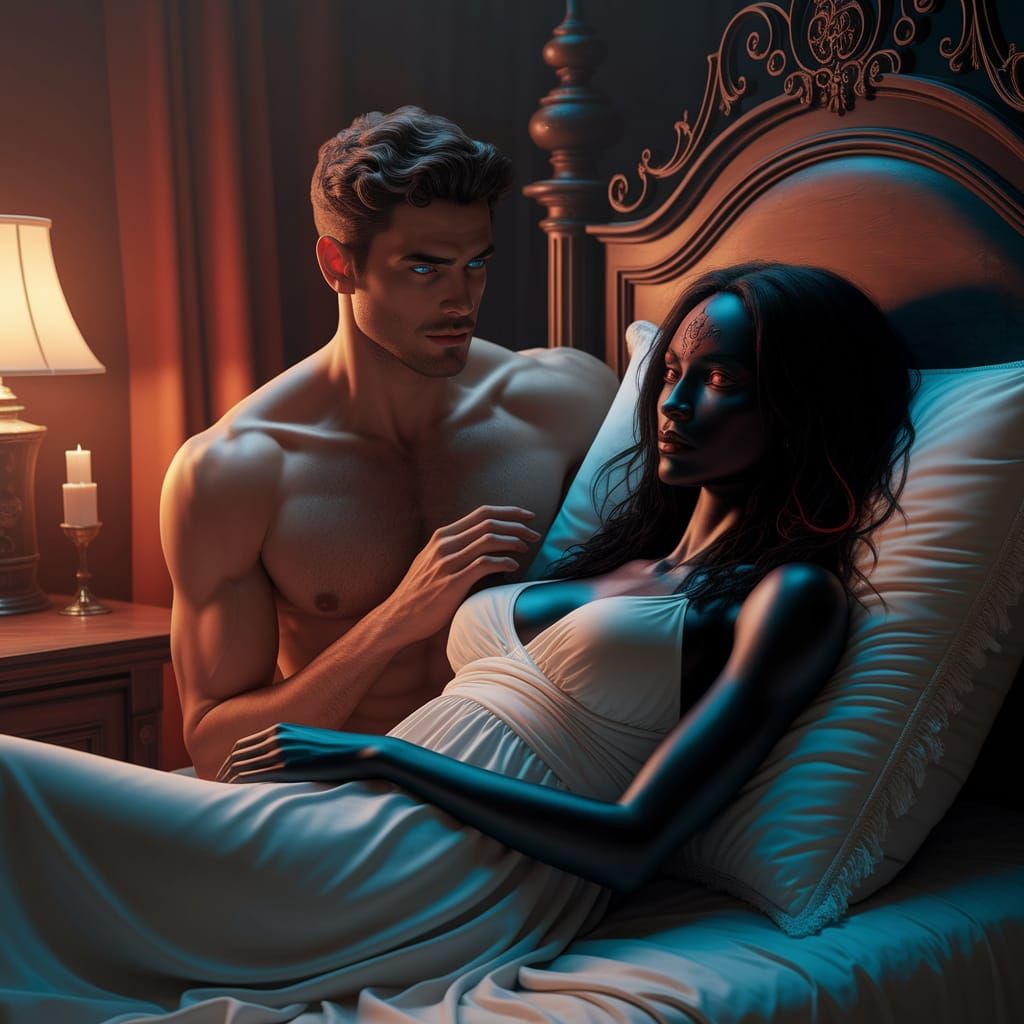 Ethereal Couple in Dreamlike Ambiance, with Isaac Protecting...