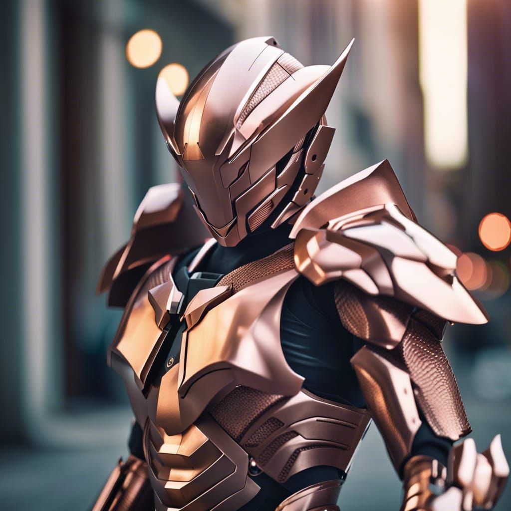 Android Warrior in Demonic Armor with Razor Wings