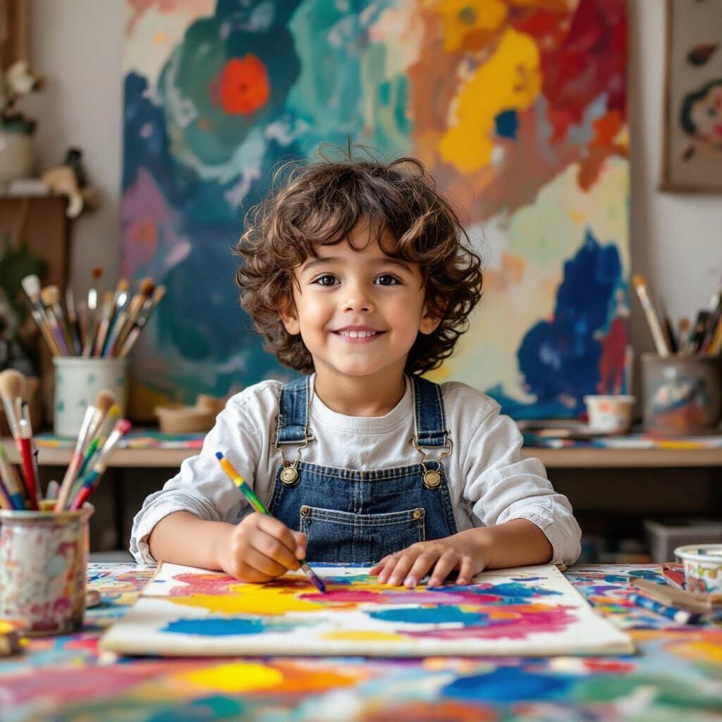 Child's Abstract Art: Expressing Emotions Through Color