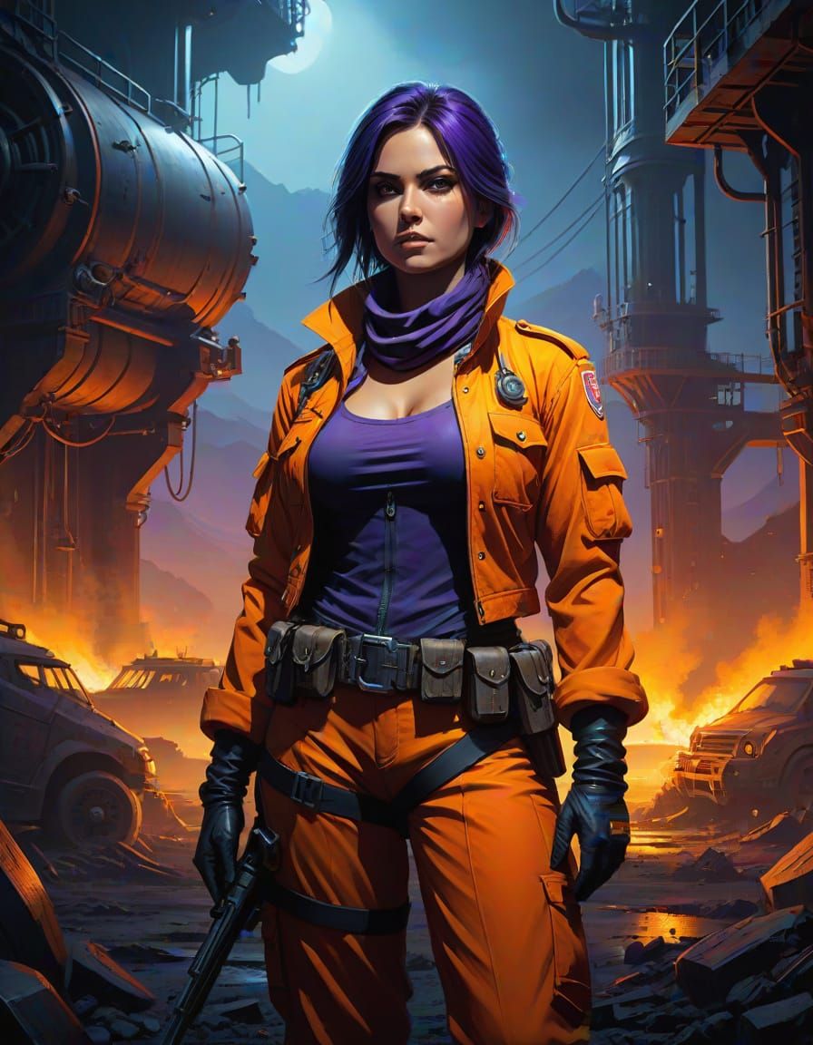 Vibrant Post-Apocalyptic Prisoner in Fantasy Art