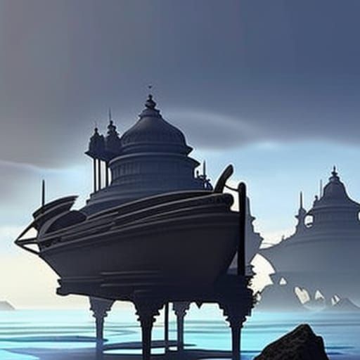 Foggy Fantasy Scene as Matte Painting