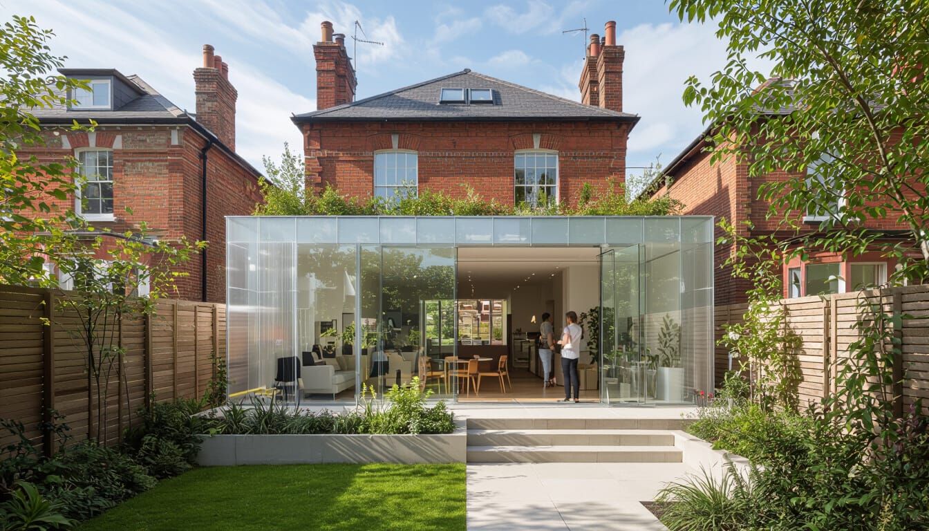 Minimalist Extension with Glass and Plastic Panels